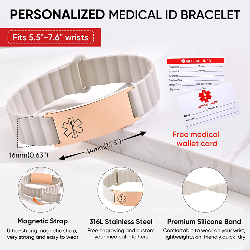 Custom Medical ID Bracelet for - Rugged Sport Strap recension och pris