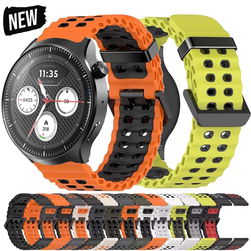 Breathable Two-Tone Silicone S - Motorola Smartwatch Accessories recension och pris
