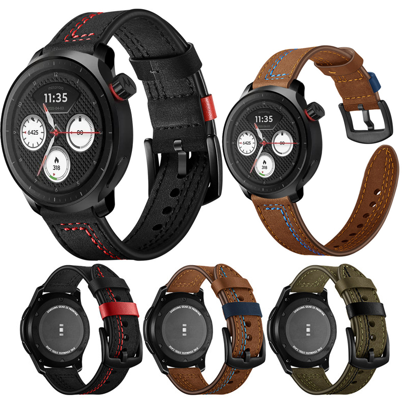 Leather Watch Strap for Motoro - Motorola Smartwatch Accessories recension och pris
